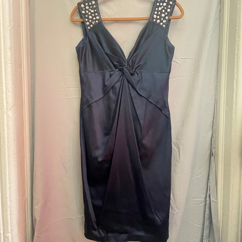 Sophisticated classy Navy Blue Cocktail Dress Is Perfect For The Holidays